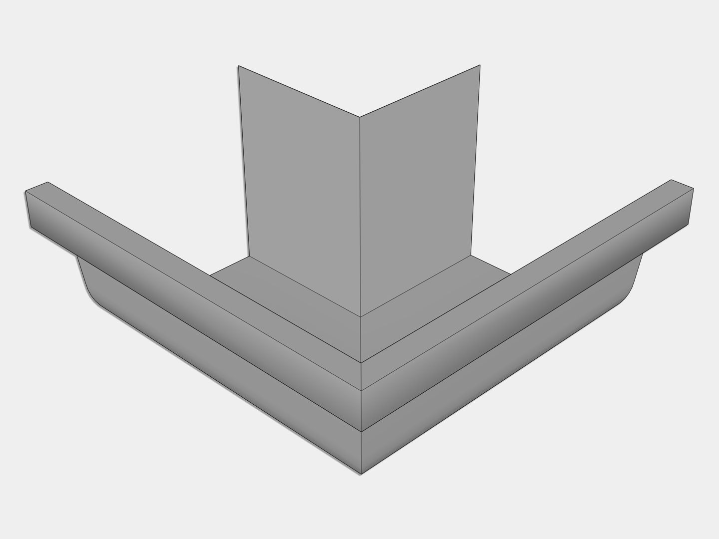 L-Style G90 Galvanized Steel Brownstone Gutter Outside Miter