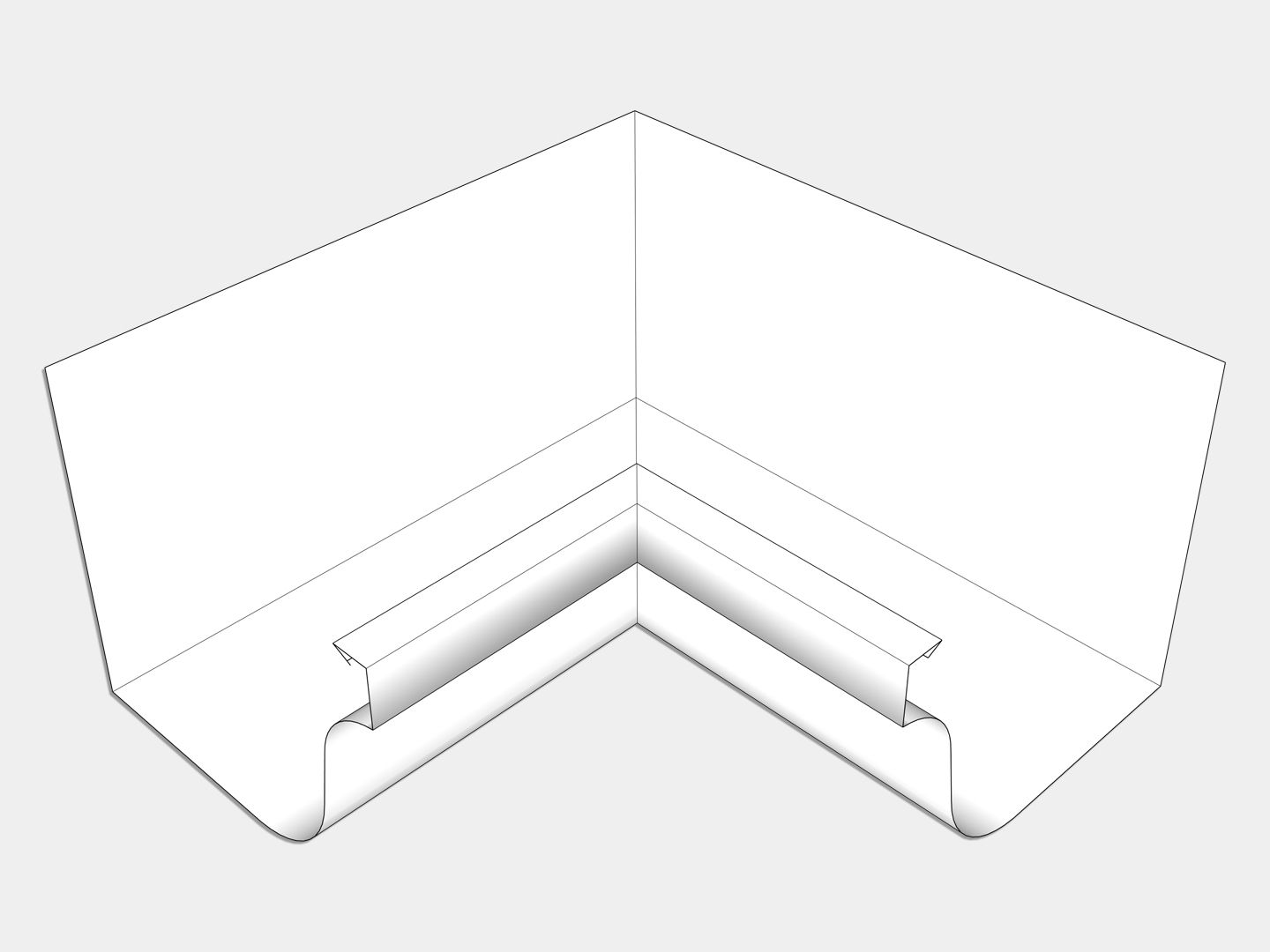 L-Style Aluminum 0.032" Kynar Brownstone Gutter Inside Miter