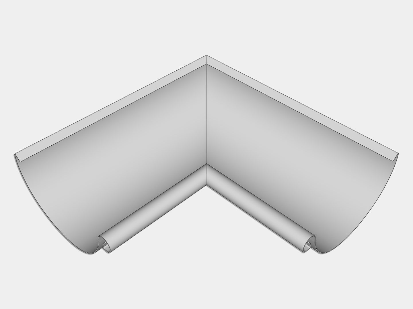 Euro Bead Freedom Gray Half Round Gutter Inside Miter