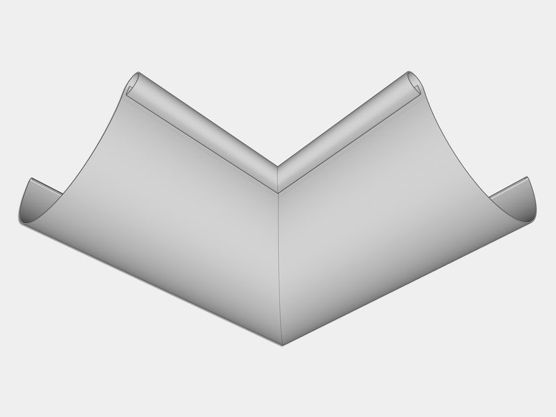 Euro Bead Freedom Gray Half Round Gutter Inside Miter