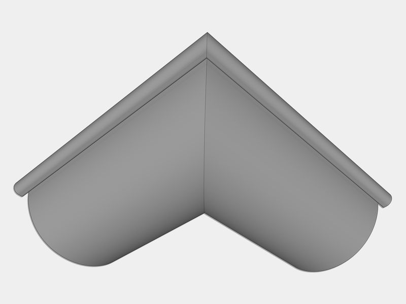 Euro Bead G90 Galvanized Steel Half Round Gutter Outside Miter