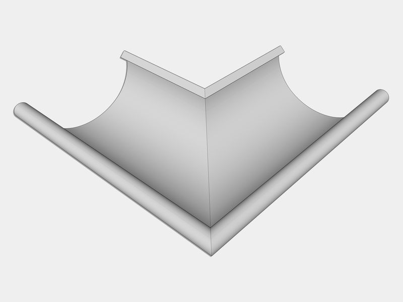 Euro Bead Freedom Gray Half Round Gutter Outside Miter