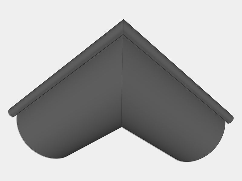 Euro Bead Bonderized Steel Half Round Gutter Outside Miter