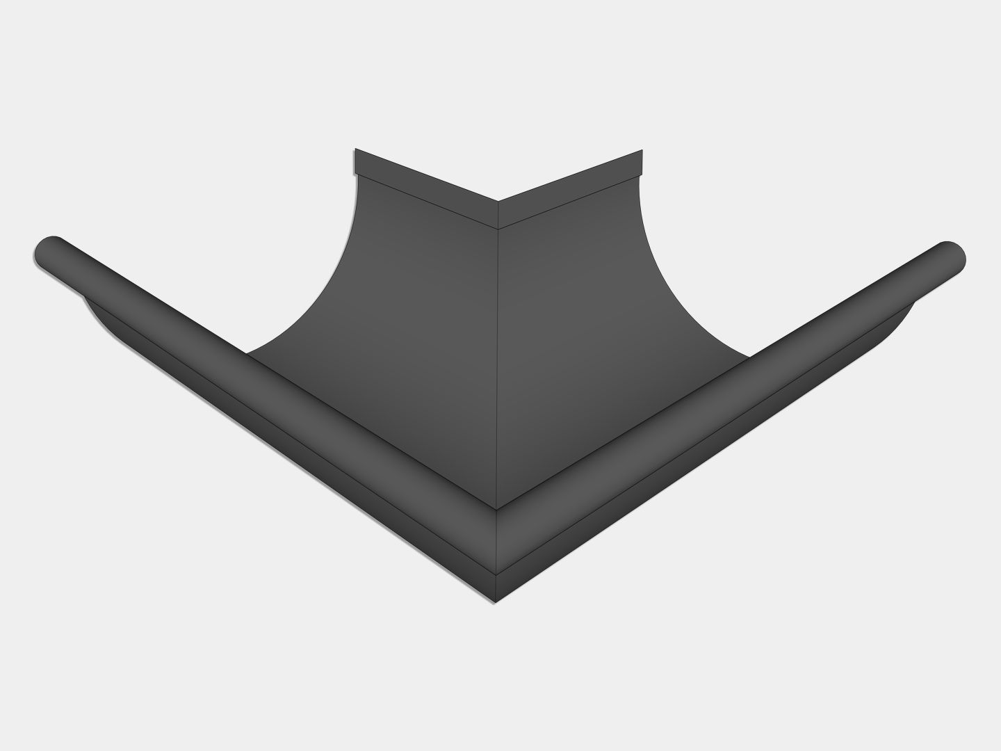 Bonderized Steel Half Round Gutter Outside Miter