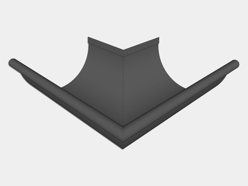 Bonderized Steel Half Round Gutter Outside Miter