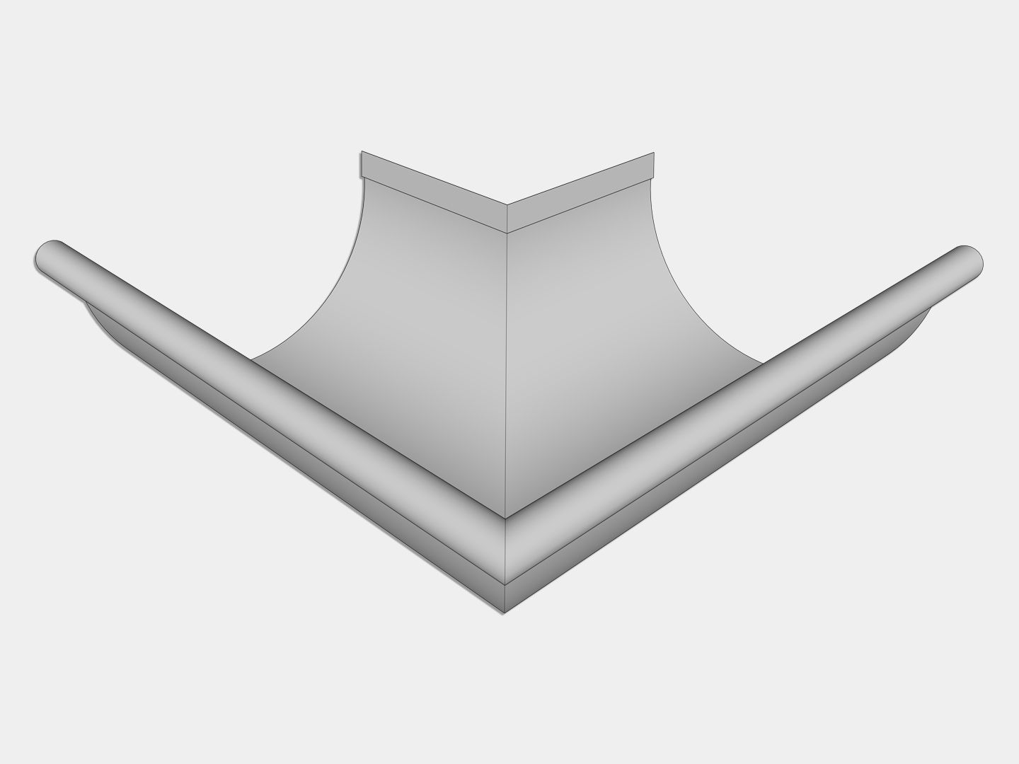 Freedom Gray Half Round Gutter Outside Miter Freedom Gray Half Round Gutter Outside Miter