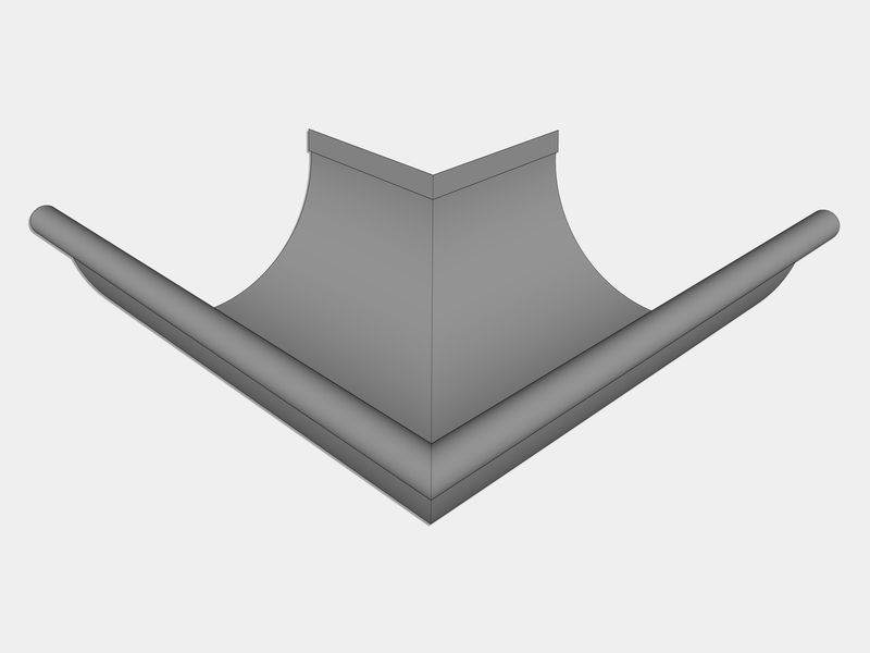 Galvanized Steel Half Round Gutter Outside Miter