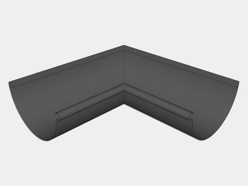 Bonderized Steel Half Round Gutter Inside Miter