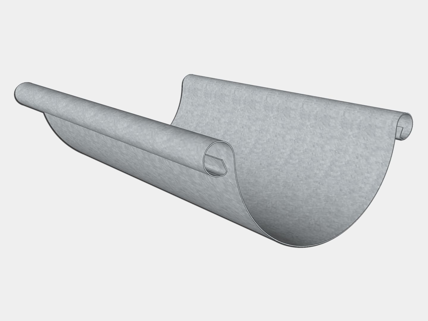 Double Bead Freedom Gray Half Round Gutter