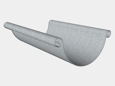 Double Bead Freedom Gray Half Round Gutter