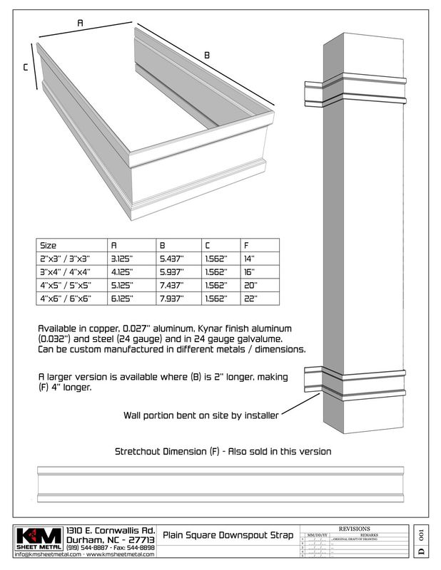 Plain Square Freedom Gray Downspout Strap