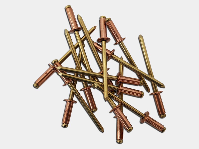 copper pop rivets with brass mandrel