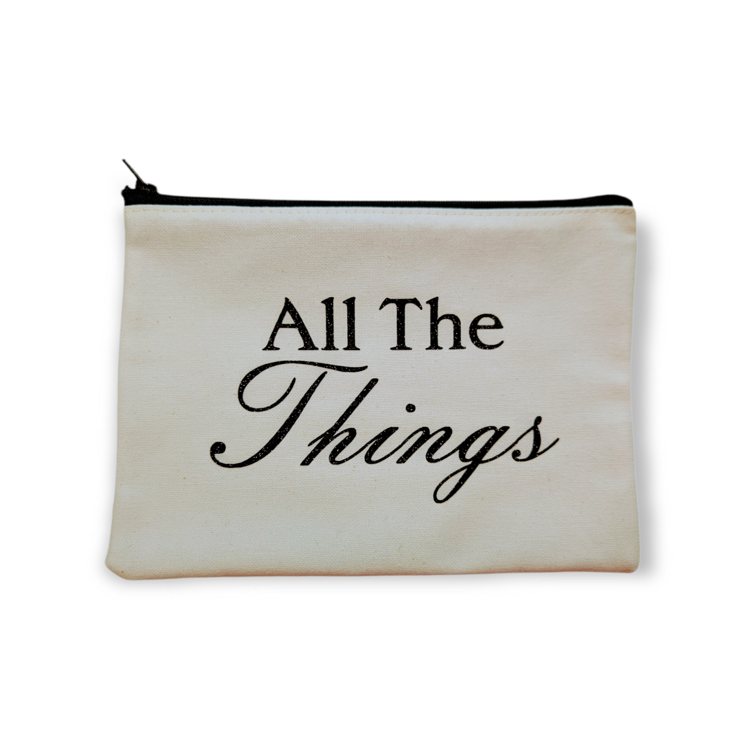 All The Things Canvas Zip Pouch | Makeup Bag