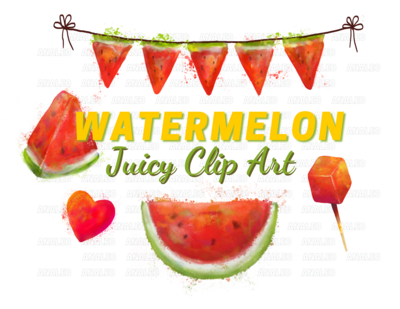 Watermelon watercolor clipart