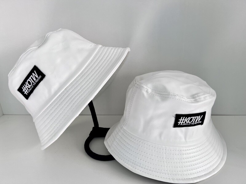 KOTW White Leather Bucket Hats