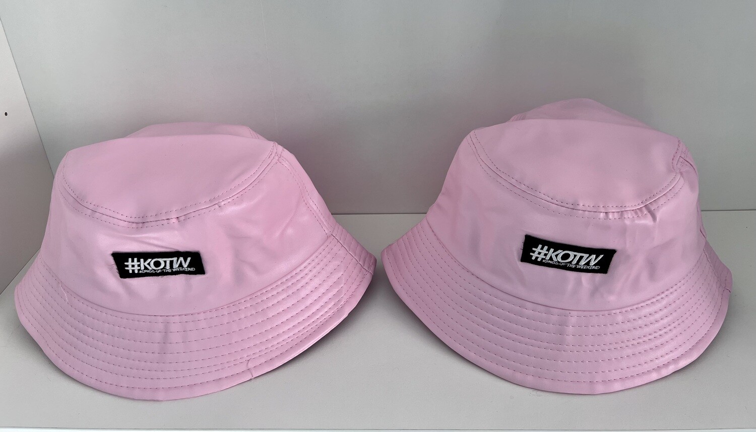 KOTW Pink Leather Bucket Hats