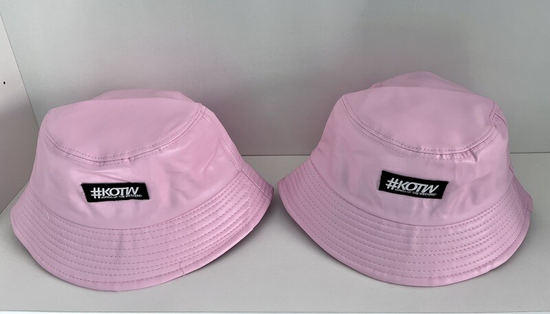 KOTW Pink Leather Bucket Hats