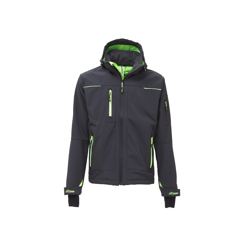 U-POWER FU187 GIACCA IN SOFTSHELL SPACE COLORE ASPHALT GREY GREEN