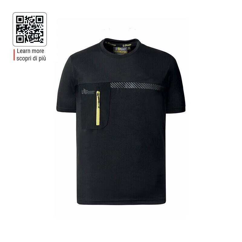 U-POWER T-SHIRT TECNICA CHRISTAL FU248BC COLORE BLACK CARBON