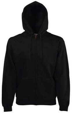 FRUIT OF THE LOOM FELPA C/CAPPUCCIO ZIP INTERA F62062 COLORE NERO ( disponibile in 5/7 gg. richiedici informazioni)