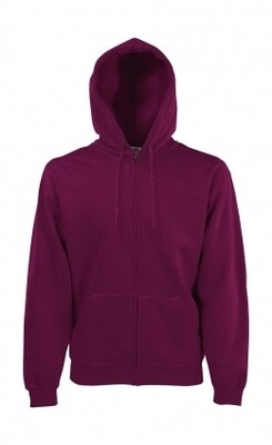 FRUIT OF THE LOOM FELPA C/CAPPUCCIO ZIP INTERA F62062 COLORE BURGUNDY ( disponibile in 5/7 gg. richiedici informazioni)