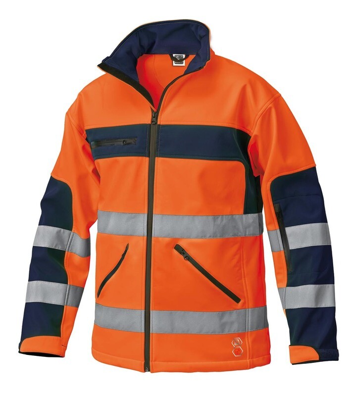 25GB0399 GIUBBINO SOFTSHELL ALTA VISIBILITA' ARANCIO/BLU