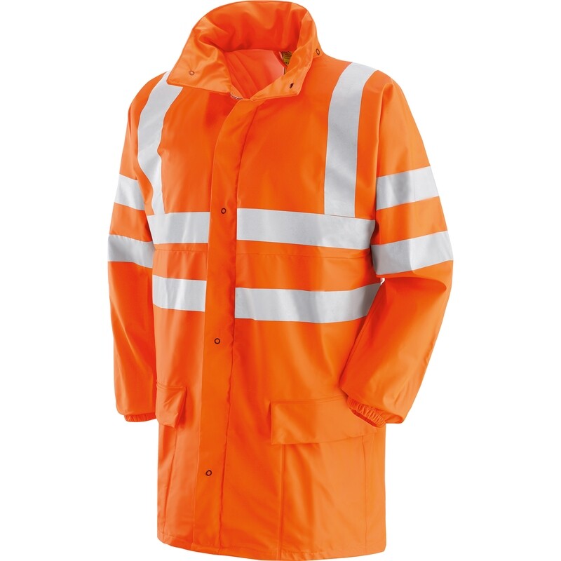 462112 AMBURGO Giacca impermeabile fluorescente ALTA VISIBILITA'  in tessuto poliestere/poliuretano  COLORE ARANCIO