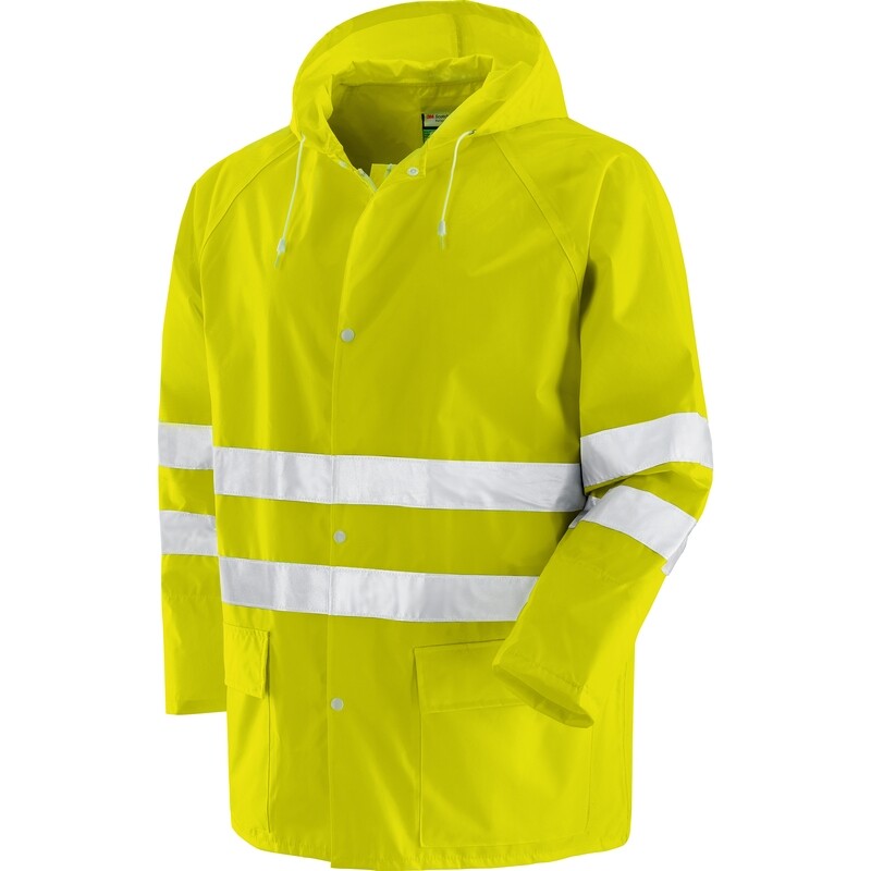 BREMA Completo giacca e pantalone alta visibilità in tessuto poliestere/PVC COLORE GIALLO