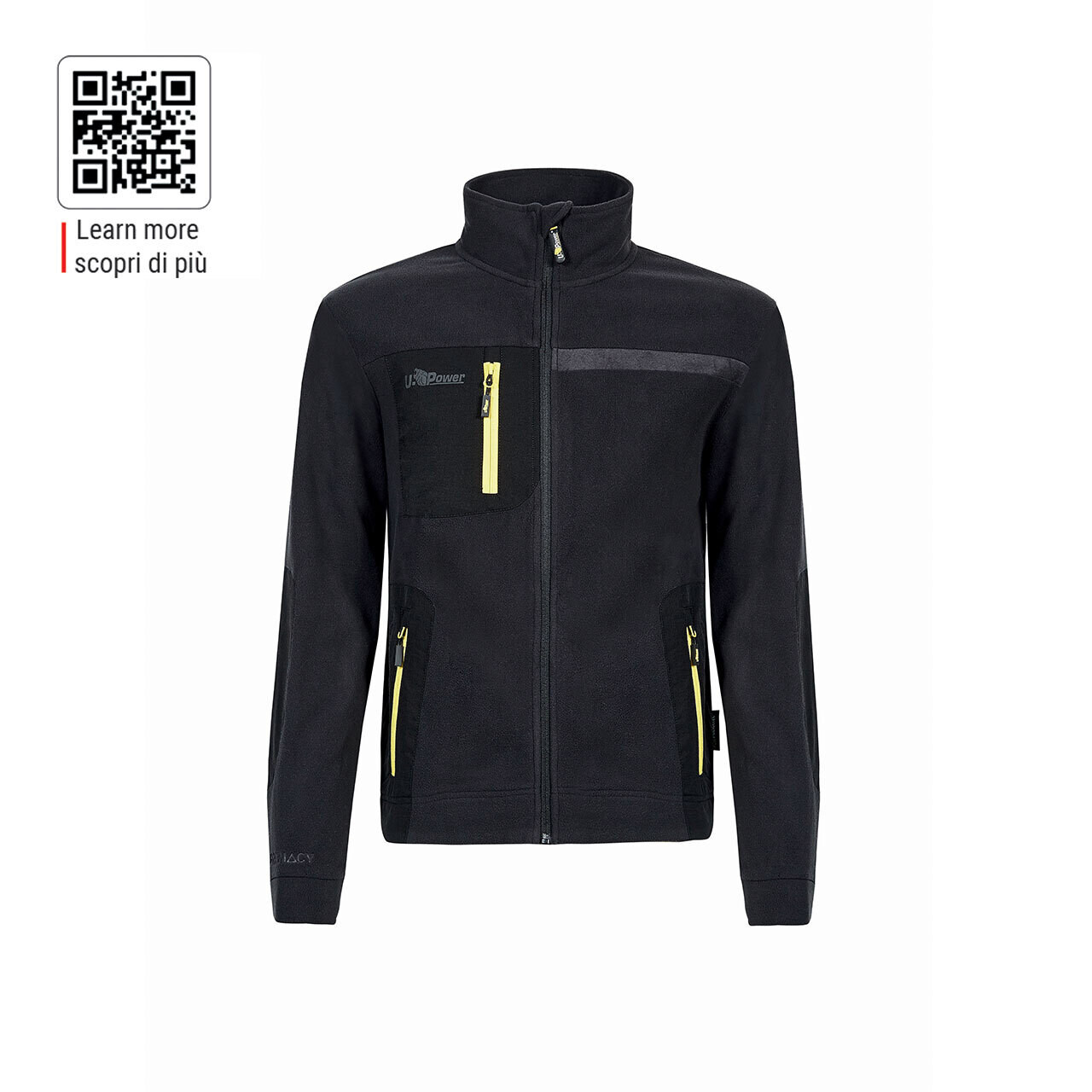 U-POWER FU225 VENUS FELPA IN MICROPILE POLARTEC COLORE BLACK CARBON