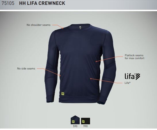 HELLY HANSEN 75105 MAGLIA INTIMO MANICHE LUNGHE NERO