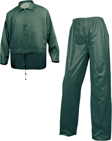 EN400 COMPLETO DA PIOGGIA POLIESTERE/PVC VERDE