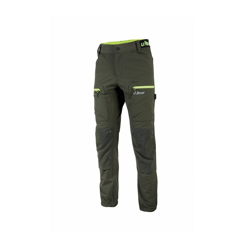 PANTALONI U-POWER DA LAVORO STRETCH IN TESSUTO U-4 FU267 COL DARK GREEN