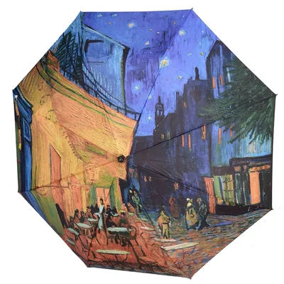 RainCaper Van Gogh Cafe Terrace At Night Folding Travel Umbrella
