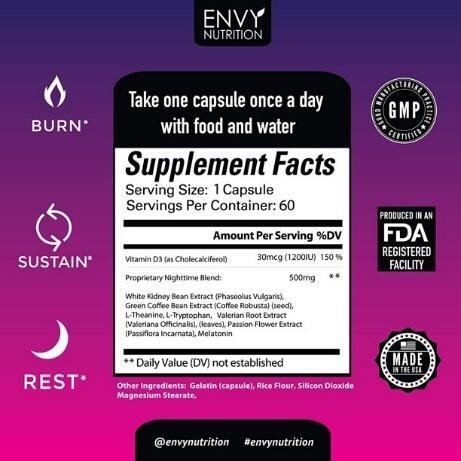 Night Time Fat Burner - Weight Loss, Metabolism Support, and Appetite Suppressant Diet Pills for Men and Women - 60 Capsules