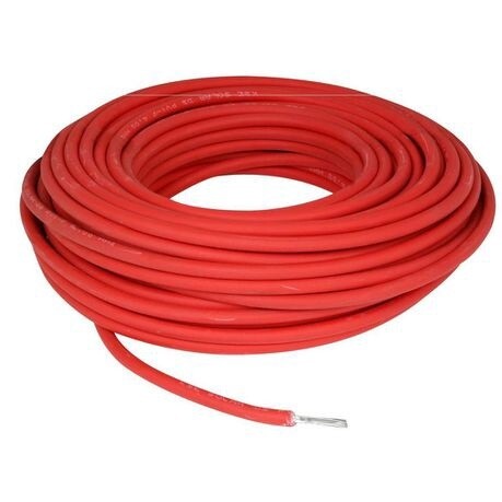 DBL INSULATED PV CABLE 6MM RED 1M, 1000M/ROLL