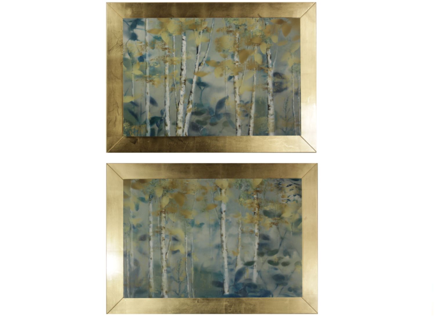 CORNICE IN LEGNO DORATA CON ALBERI