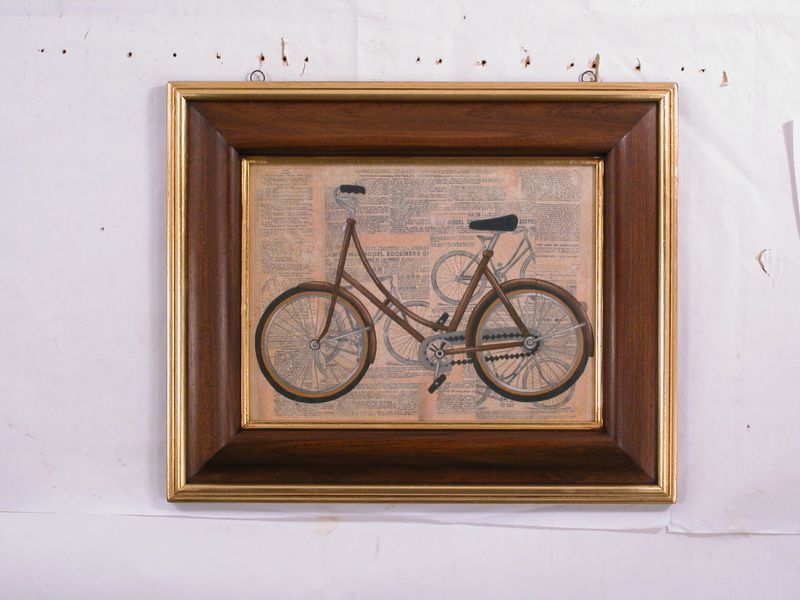 BICICLETTA CORNICE NOCE ORO