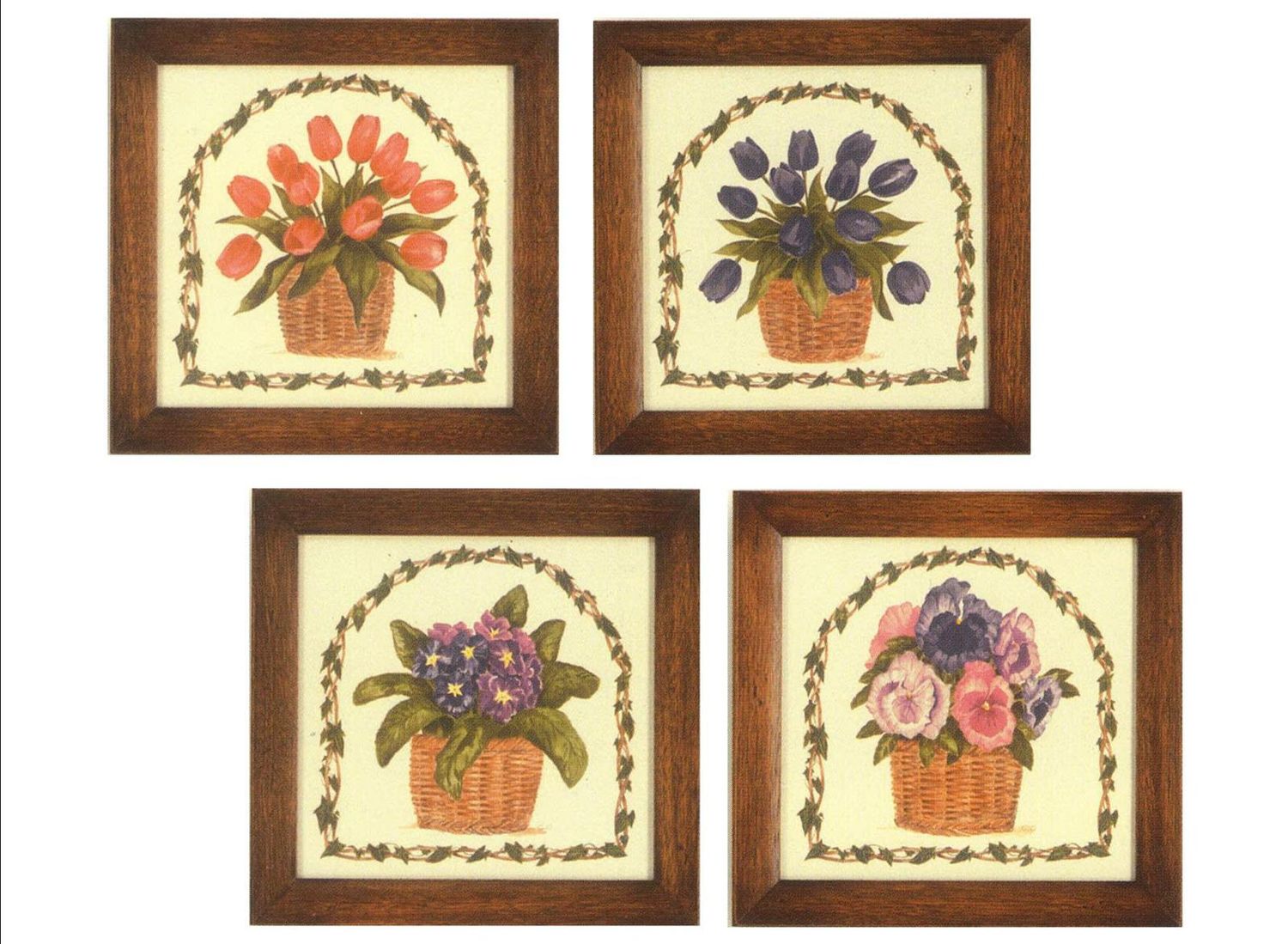 VASI CON FIORI SET DI QUATTRO PEZZI ( S000E28)