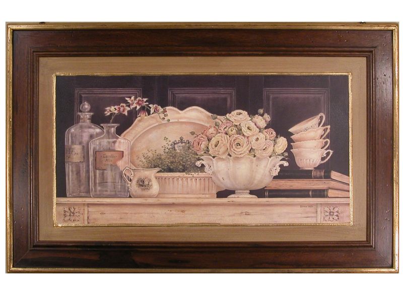 MENSOLA CON PORCELLANE MENSOLA CON PORCELLANE