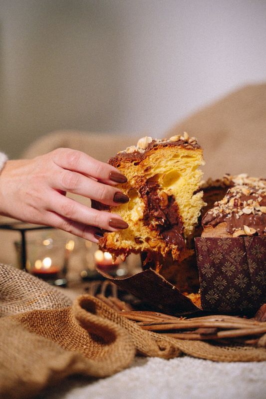 Panettone artigianale nocciolato con crema al gianduia Panettone artigianale nocciolato con crema al gianduia