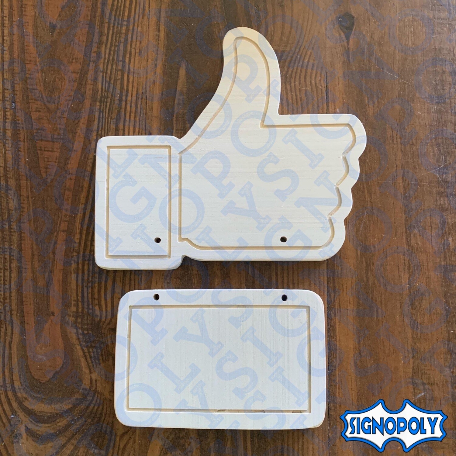 Like Us Hand and Plaque Facebook Thumb set