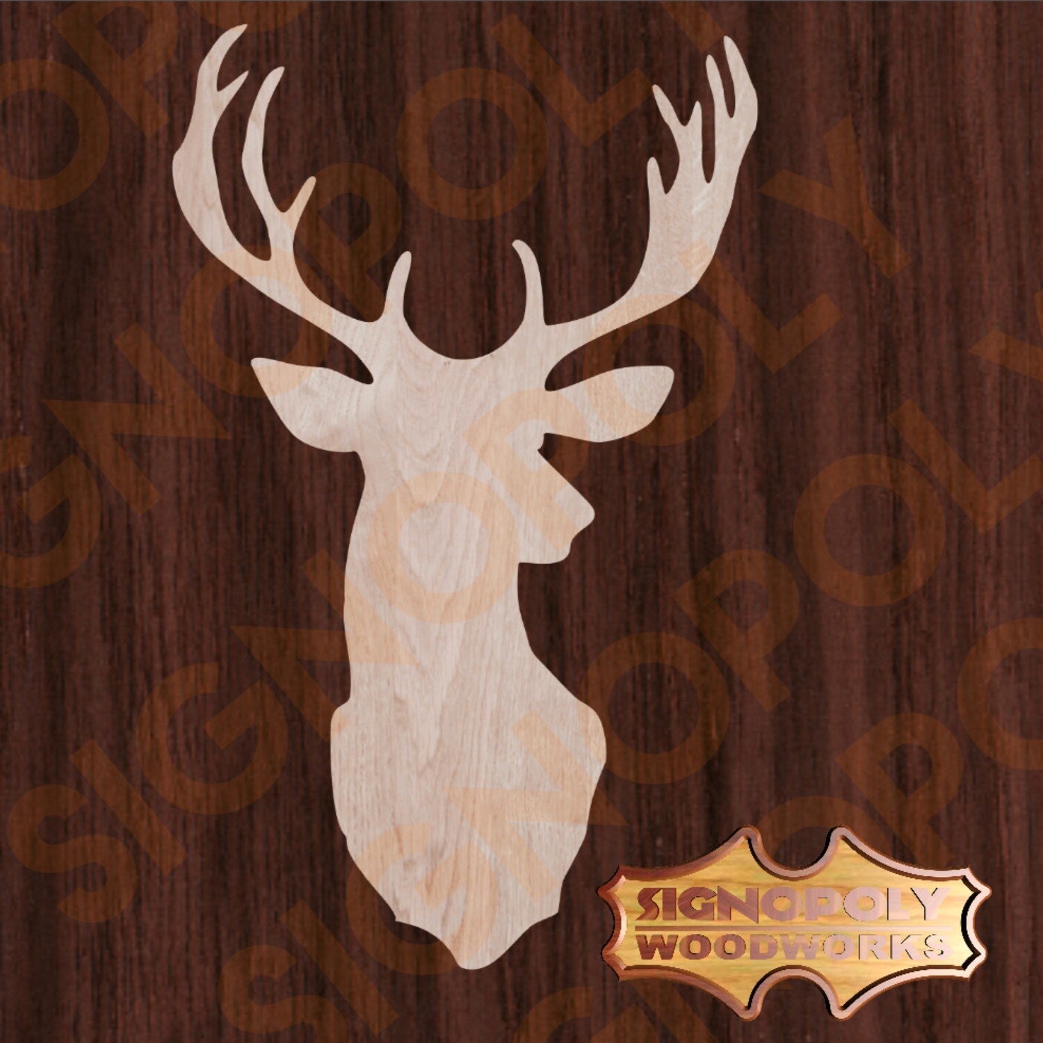 Deer Head Side Facing Ornament-7pt 5 in. x 3.93 in. (1/2 in.) 12 pk Unpainted (94)