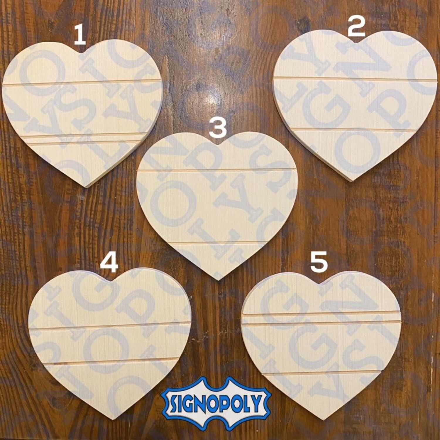 Hearts 7 in. x 6.5 in. Set of 5 or Individual Unpainted
