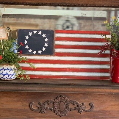 Flag USA With Grooves 22 in. x 12 in. Unpainted