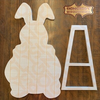 Bunny with Egg Pallet Style Unpainted