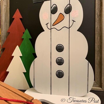 Snowman with Snow Base 24 in. x 15 in. Unpainted