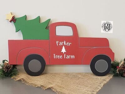 Antique Truck with Details Christmas Tree 23 in. x 12 in. Unpainted