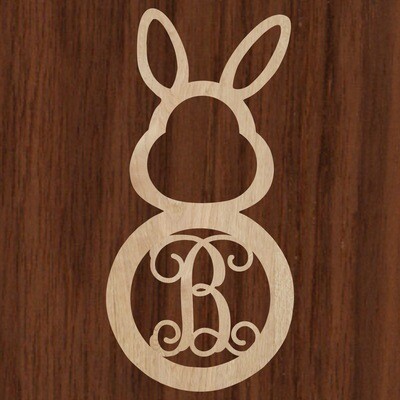 Bunny Monogram 23 in. x 11-1/2 in. Unpainted