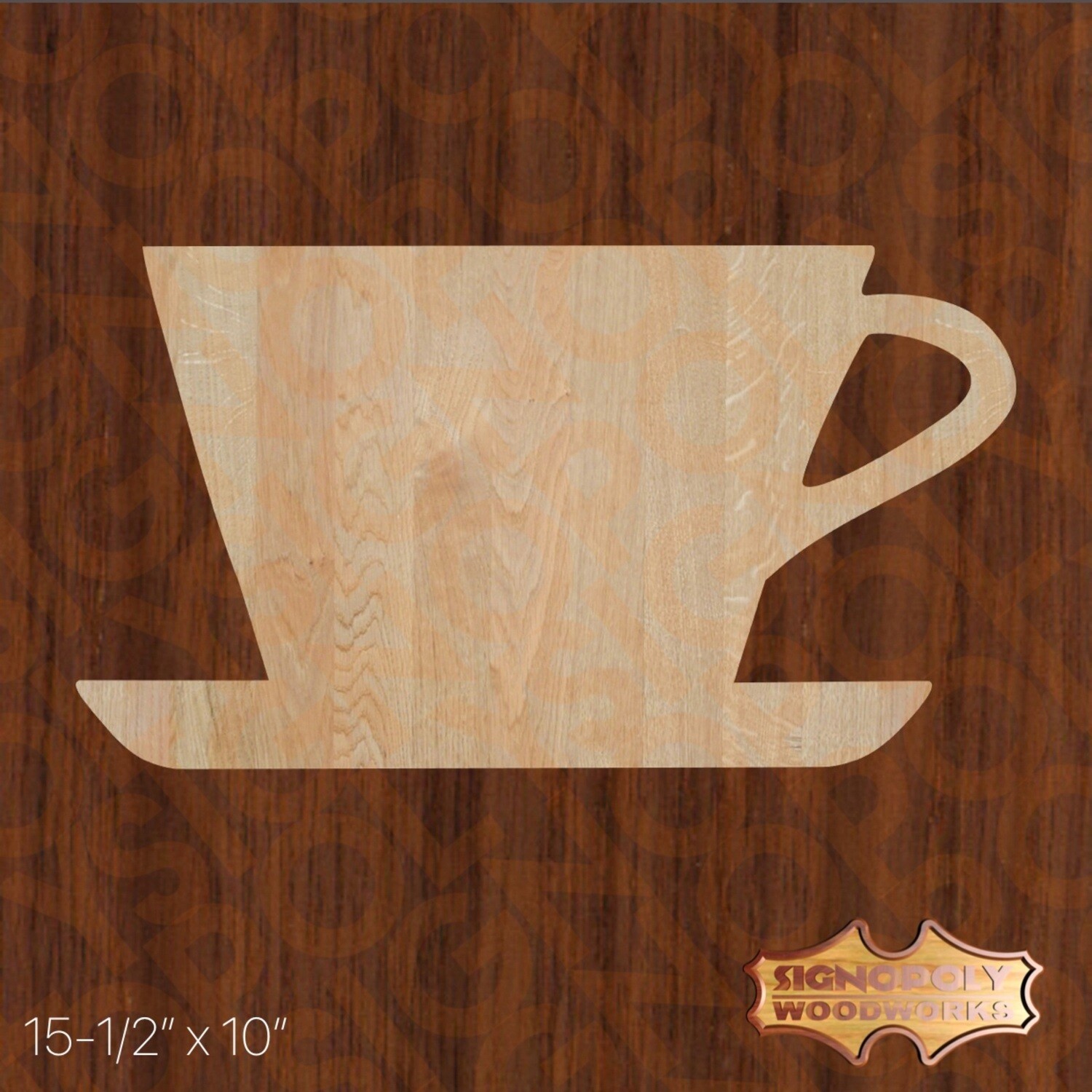 Coffee Tea Cup 15-1/2 in. x 10 in. Unpainted