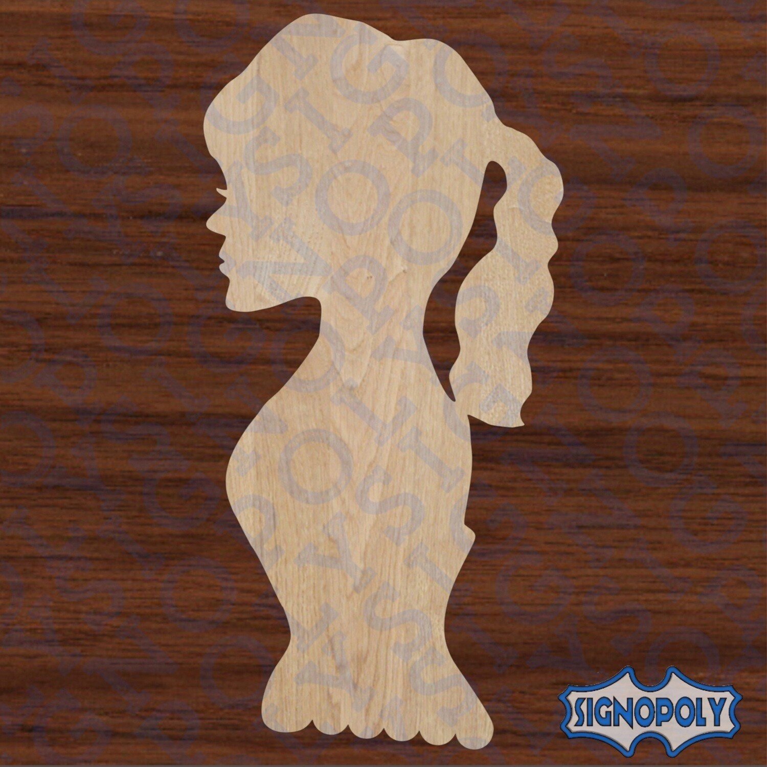 Lady Silhouette Wall Profile 23 in. x 22-1/2 in. Unpainted